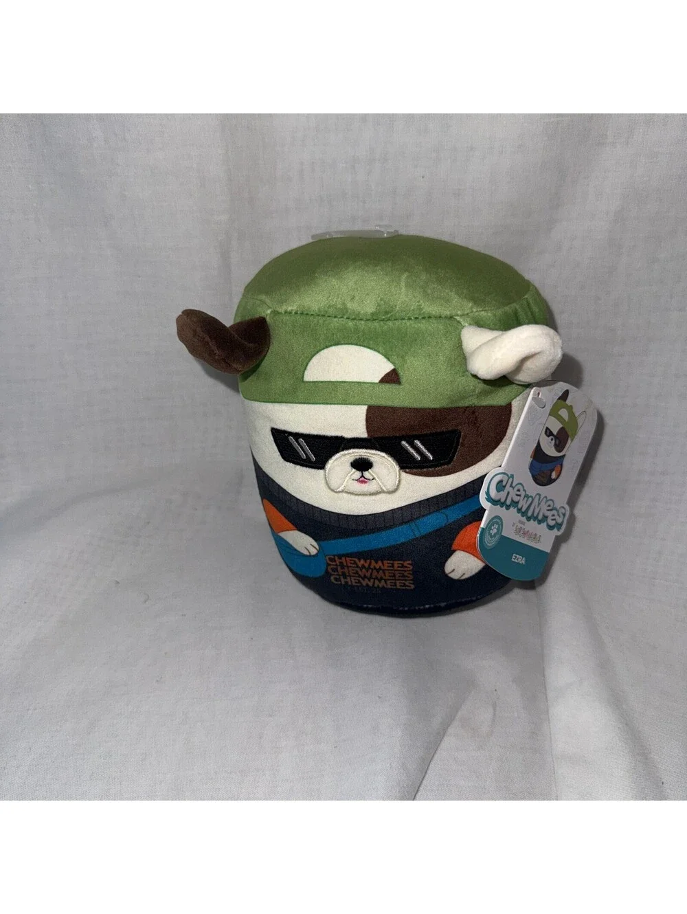 Squishmallows ChewMees Ezra French Bulldog 6” Crinkle Squeaky Dog Toy NW